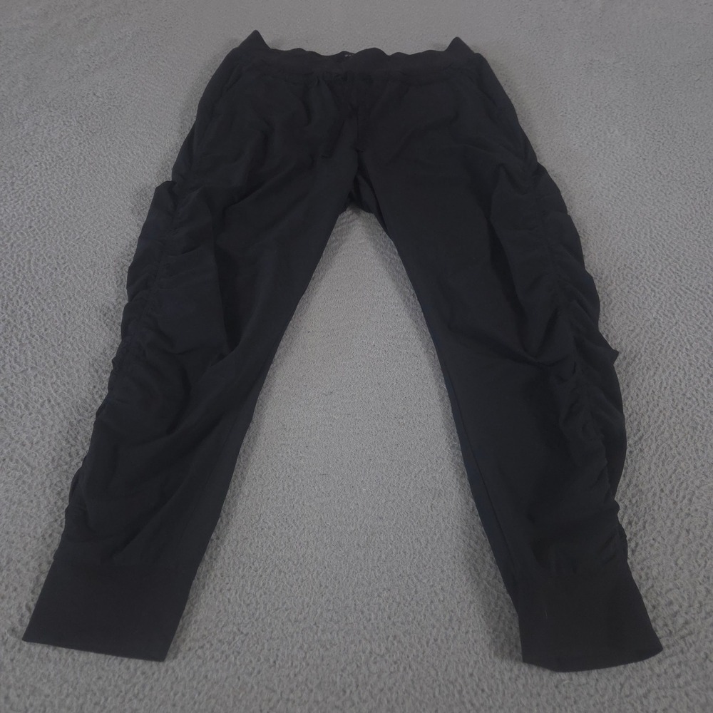 Athleta‎ Pants Womens 10 Black Attitude Tapered Leg Ruched Side Active Jogger